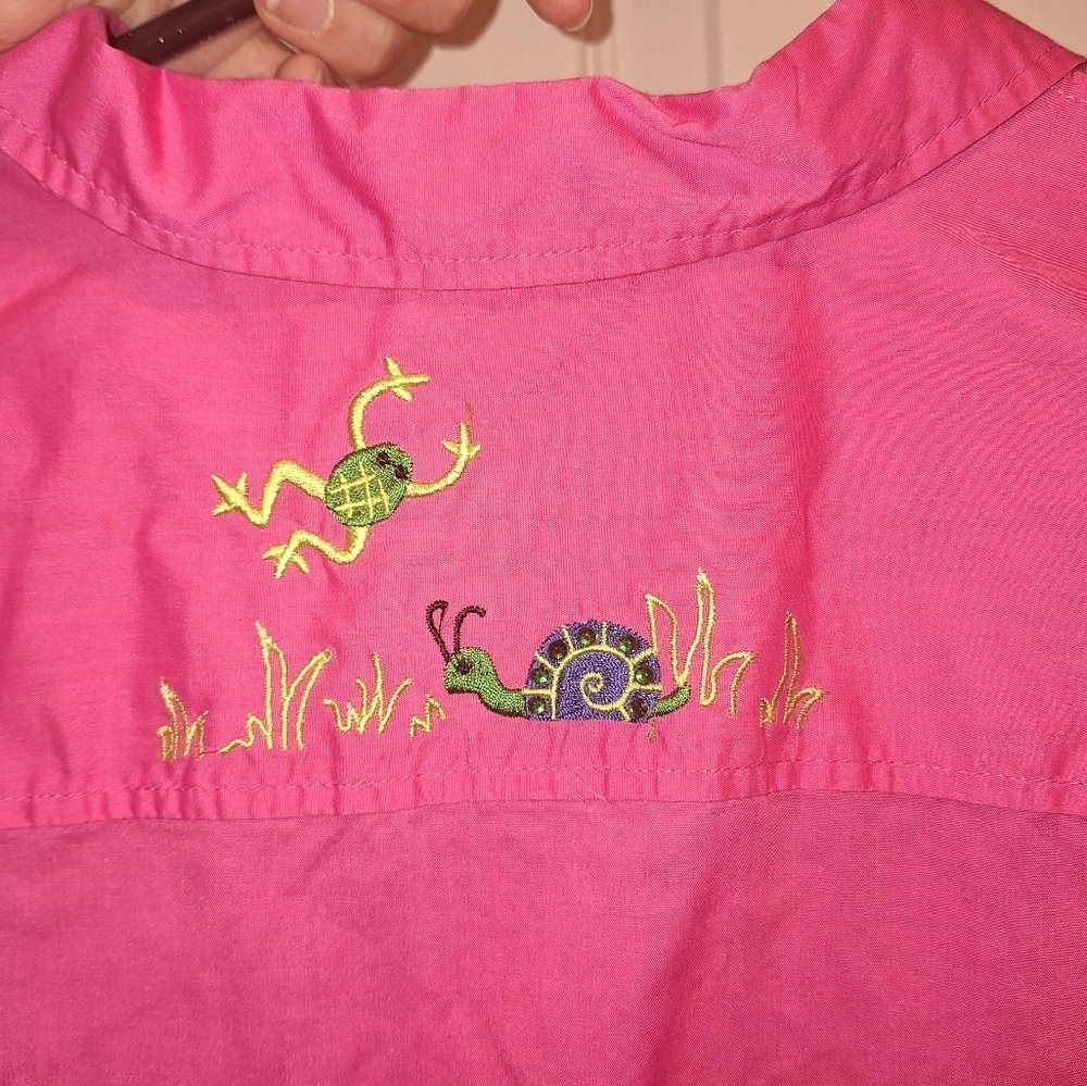 Breckenridge Pink Embroidered Button Up Shirt Extra Large - Picture 4 of 6